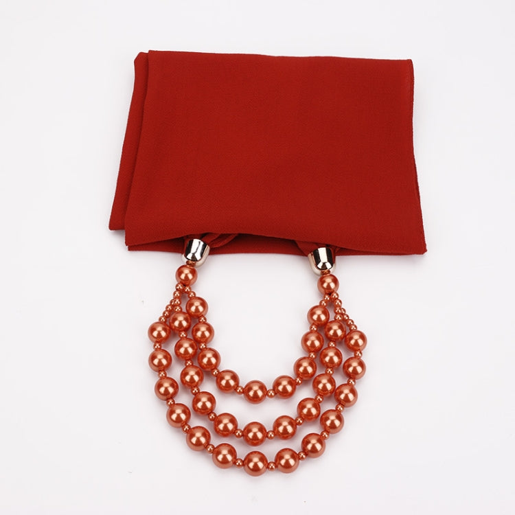 2 Sciarpe in stile nazionale con collana di perle finte
