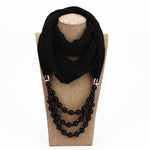 2 Sciarpe in stile nazionale con collana di perle finte
