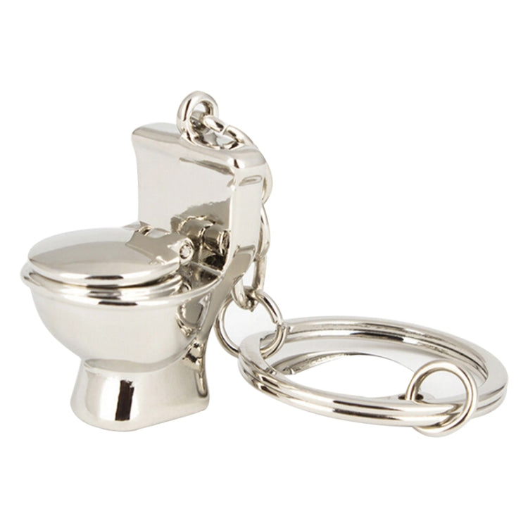 Portachiavi classico 3D Mini WC Portachiavi Catena Bagno Simpatico gingillo regalo creativo Decorazione per lo styling dell'auto, Mini Silver Toilet Shape