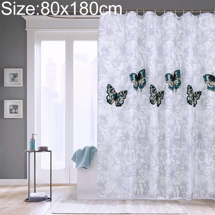 Tende da bagno lavabili per doccia in poliestere impermeabile a farfalla, 80x180cm, 120x180cm, 150x180cm, 180x180cm, 200x180cm, 220x180cm, 240x180cm