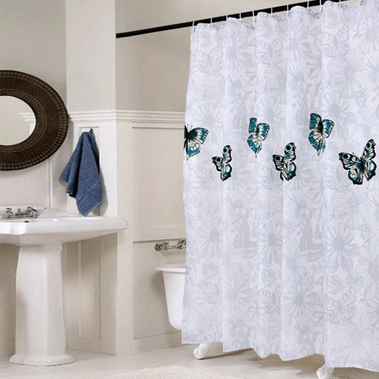 Tende da bagno lavabili per doccia in poliestere impermeabile a farfalla, 80x180cm, 120x180cm, 150x180cm, 180x180cm, 200x180cm, 220x180cm, 240x180cm