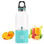 Mini spremiagrumi elettrico portatile da 500ml tazza USB ricaricabile spremiagrumi frullatore shaker spremiagrumi estrattore di succo d'arancia, 4 Blade Head Blue, 4 Blade Head Green, 4 Blade Head Pink