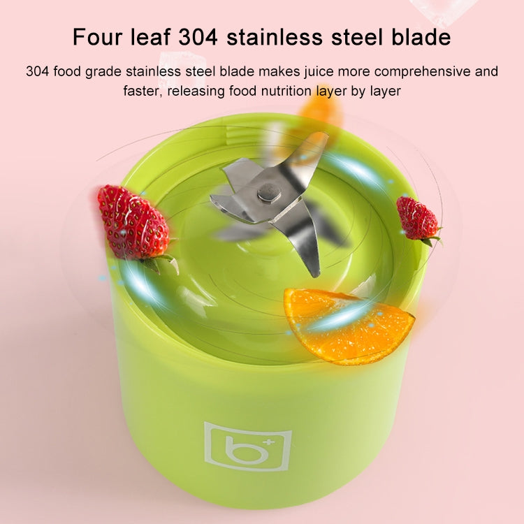 Mini spremiagrumi elettrico portatile da 500ml tazza USB ricaricabile spremiagrumi frullatore shaker spremiagrumi estrattore di succo d'arancia, 4 Blade Head Blue, 4 Blade Head Green, 4 Blade Head Pink