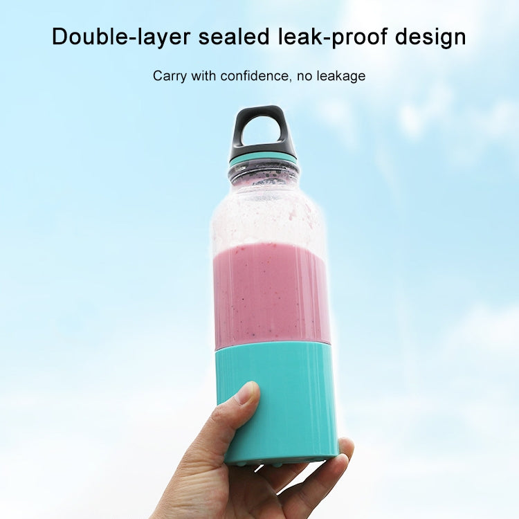 Mini spremiagrumi elettrico portatile da 500ml tazza USB ricaricabile spremiagrumi frullatore shaker spremiagrumi estrattore di succo d'arancia, 4 Blade Head Blue, 4 Blade Head Green, 4 Blade Head Pink