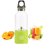 Mini spremiagrumi elettrico portatile da 500ml tazza USB ricaricabile spremiagrumi frullatore shaker spremiagrumi estrattore di succo d'arancia, 4 Blade Head Blue, 4 Blade Head Green, 4 Blade Head Pink