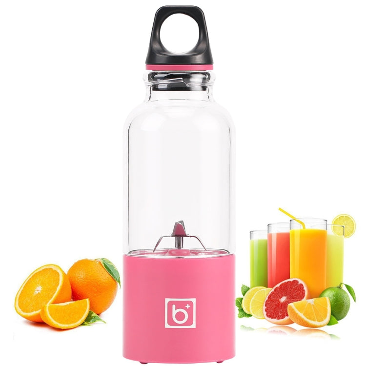 Mini spremiagrumi elettrico portatile da 500ml tazza USB ricaricabile spremiagrumi frullatore shaker spremiagrumi estrattore di succo d'arancia, 4 Blade Head Blue, 4 Blade Head Green, 4 Blade Head Pink