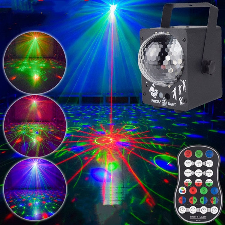 18W 60 tipi di luci laser a sfera magica in cristallo per uso domestico LED luci di proiezione colorate per cielo stellato Luci da palcoscenico ad attivazione vocale, US Plug, UK  Plug, AU Plug, EU Plug
