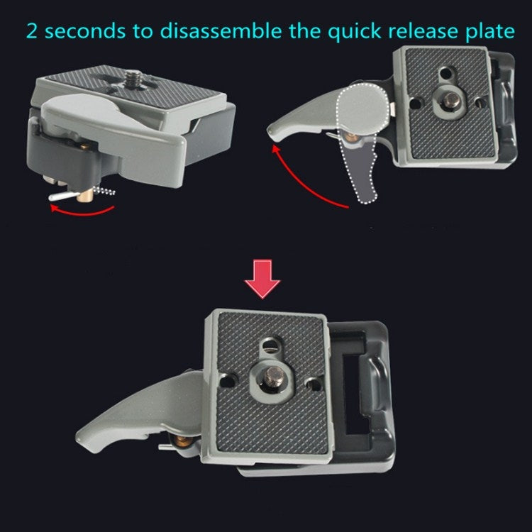 BEXIN Supporto per piastra a sgancio rapido testa treppiede per Manfrotto 200PL-14