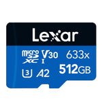 Lexar 633x 512 GB scheda di memoria flash ad alta velocità fotocamera sportiva telefono cellulare TF scheda di memoria registratore di guida per auto, 512GB