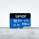 Lexar 633x 512 GB scheda di memoria flash ad alta velocità fotocamera sportiva telefono cellulare TF scheda di memoria registratore di guida per auto, 512GB
