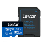 Lexar 633x 512 GB scheda di memoria flash ad alta velocità fotocamera sportiva telefono cellulare TF scheda di memoria registratore di guida per auto, 512GB