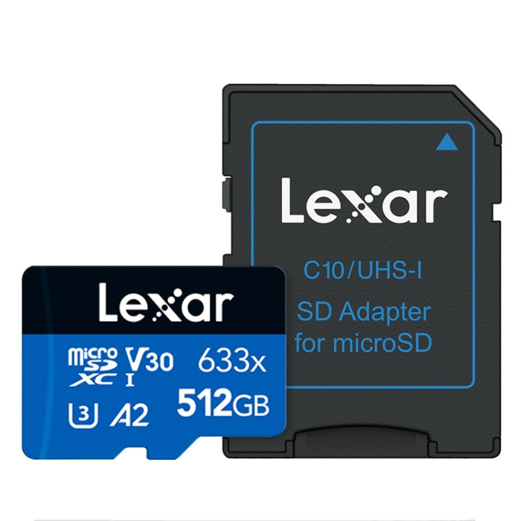 Lexar 633x 512 GB scheda di memoria flash ad alta velocità fotocamera sportiva telefono cellulare TF scheda di memoria registratore di guida per auto, 512GB