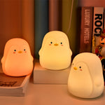 Lampada da atmosfera da comodino per bambini con luce notturna in silicone Penguin Pat, Penguin White, Penguin Pink, Penguin Gray