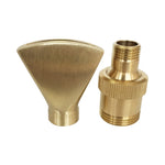 Fontana per giardino roccioso con vista sull'acqua Ugello piatto universale regolabile a forma di ventaglio interamente in acciaio inossidabile ramato, 6 Point, 1寸, 1.5寸, 2寸