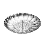 Vassoio per cottura a vapore Lotus retrattile pieghevole in acciaio inossidabile da 3 pezzi, Lotus Steamer Tray
