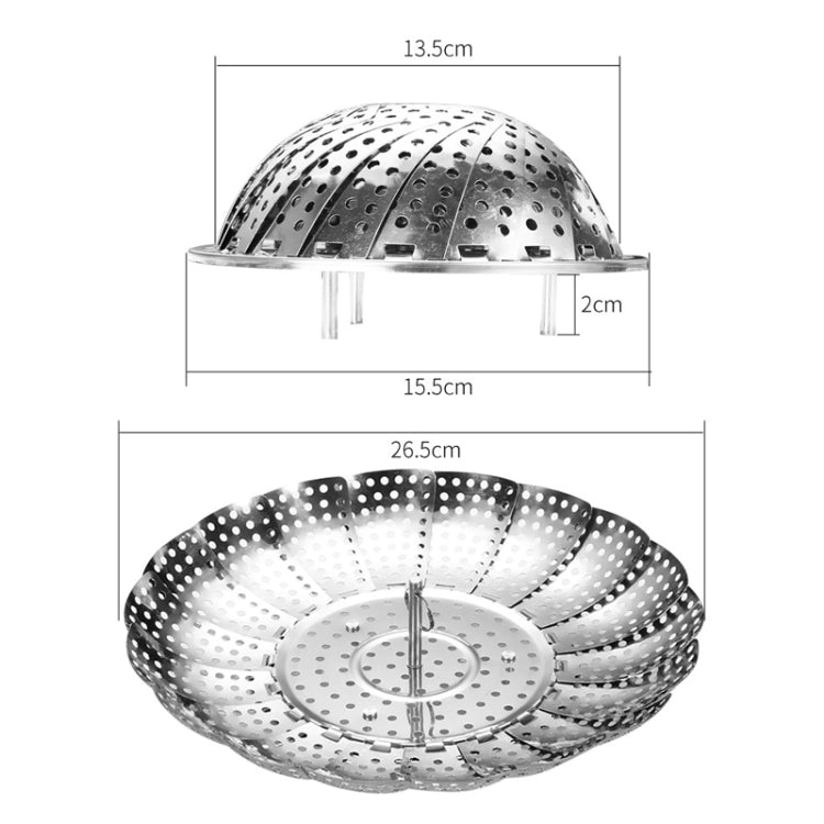 Vassoio per cottura a vapore Lotus retrattile pieghevole in acciaio inossidabile da 3 pezzi, Lotus Steamer Tray