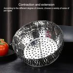 Vassoio per cottura a vapore Lotus retrattile pieghevole in acciaio inossidabile da 3 pezzi, Lotus Steamer Tray