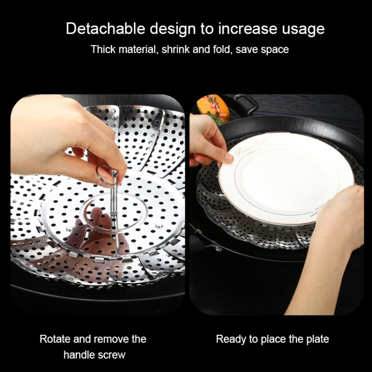 Vassoio per cottura a vapore Lotus retrattile pieghevole in acciaio inossidabile da 3 pezzi, Lotus Steamer Tray