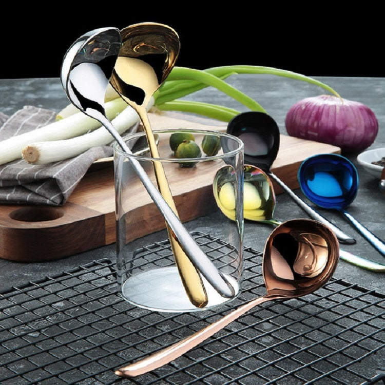 Cucchiaio da salsa in acciaio inossidabile da 3 pezzi Cucchiaio creativo con manico lungo a testa grande, Original Steel, Gold, Rose Gold, Blue, Colorful, Black