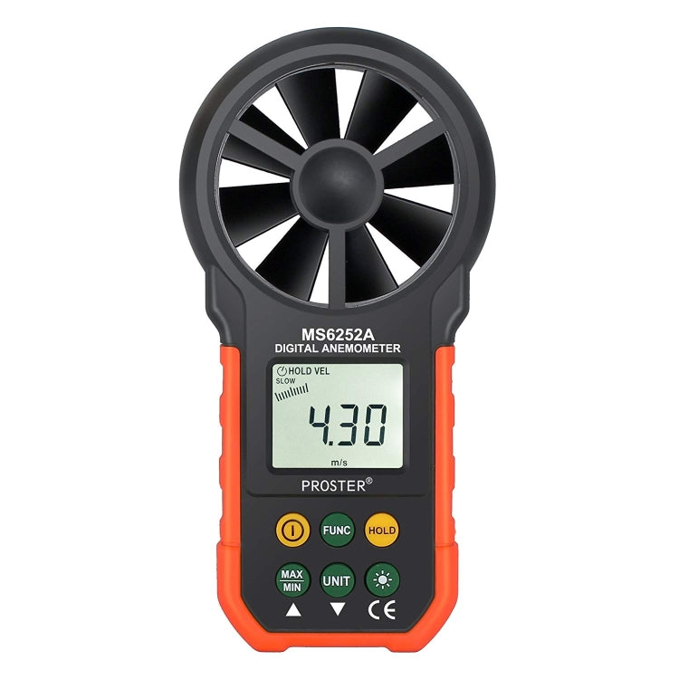 PEAKMETER Strumento di misurazione del volume dell'aria della velocità del vento con display digitale ad alta precisione, MS6252A Wind Speed, Air Volume, MS6252B Temperature, Humidity, USB