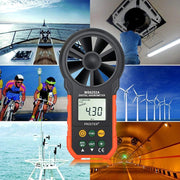 PEAKMETER Strumento di misurazione del volume dell'aria della velocità del vento con display digitale ad alta precisione, MS6252A Wind Speed, Air Volume, MS6252B Temperature, Humidity, USB