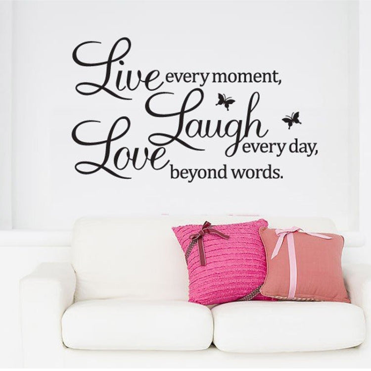 Adesivo da parete rimovibile Live Love Butterfly 55x34 cm