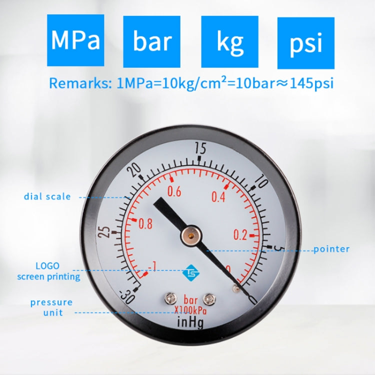 Mini manometro antiurto a doppia scala, Pressure Gauge