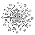 Orologio da parete creativo Orologio da parete in ferro battuto in cristallo argento Personalità Decorazione artistica Orologio da camera da letto soggiorno, Iron Wall Clock