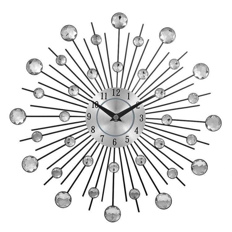 Orologio da parete creativo Orologio da parete in ferro battuto in cristallo argento Personalità Decorazione artistica Orologio da camera da letto soggiorno, Iron Wall Clock
