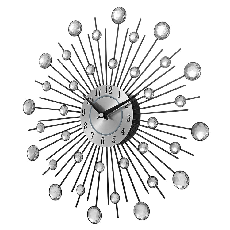 Orologio da parete creativo Orologio da parete in ferro battuto in cristallo argento Personalità Decorazione artistica Orologio da camera da letto soggiorno, Iron Wall Clock