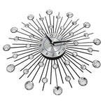 Orologio da parete creativo Orologio da parete in ferro battuto in cristallo argento Personalità Decorazione artistica Orologio da camera da letto soggiorno, Iron Wall Clock