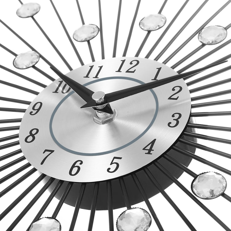Orologio da parete creativo Orologio da parete in ferro battuto in cristallo argento Personalità Decorazione artistica Orologio da camera da letto soggiorno, Iron Wall Clock