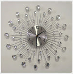 Orologio da parete creativo Orologio da parete in ferro battuto in cristallo argento Personalità Decorazione artistica Orologio da camera da letto soggiorno, Iron Wall Clock
