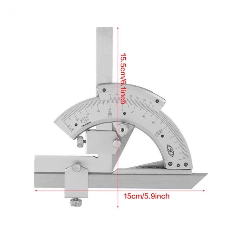 Righello di misurazione dell'angolo del goniometro per trimmer senza parallasse in acciaio ad alto tenore di carbonio, Angle Measuring Ruler