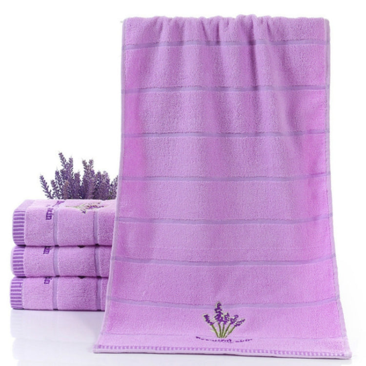 Asciugamani per il viso in puro cotone a righe spesse Asciugamani per il viso assorbenti con motivo lavanda