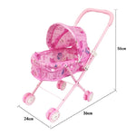 Giocattoli per casa delle bambole per bambini Passeggino in ferro con baldacchino piegato, Iron Stroller