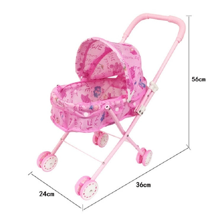 Giocattoli per casa delle bambole per bambini Passeggino in ferro con baldacchino piegato, Iron Stroller