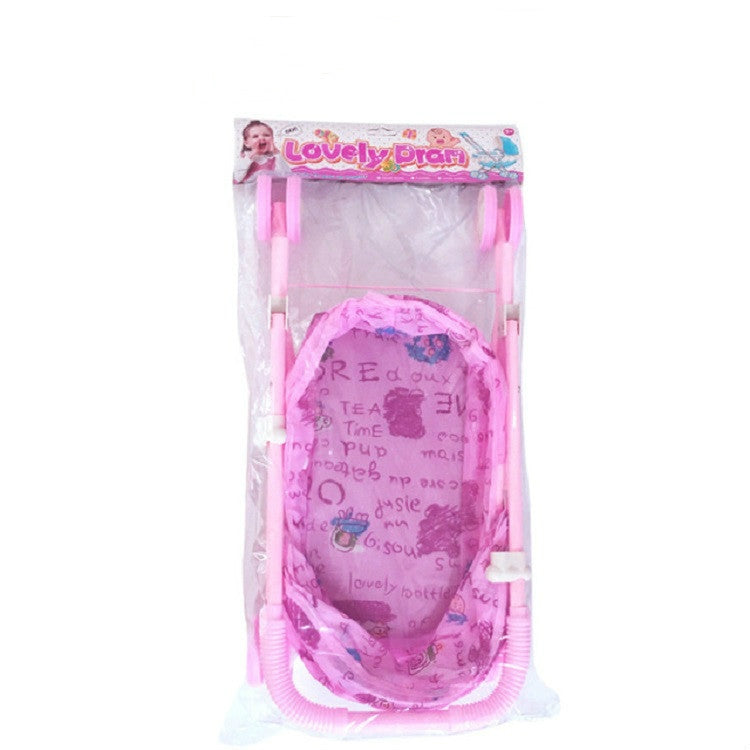 Giocattoli per casa delle bambole per bambini Passeggino in ferro con baldacchino piegato, Iron Stroller