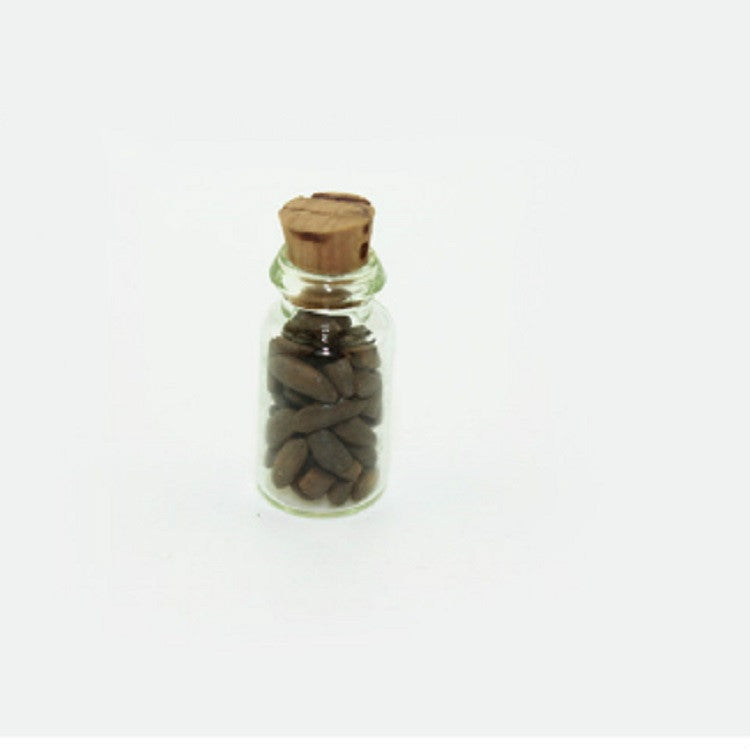 4 pezzi / set Accessori per la cucina della casa delle bambole Bottiglia per alimenti in vetro in miniatura, Glass Food Bottle