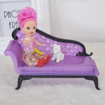 3 accessori per mobili per la casa delle bambole con divano per bambole Barbie, Doll Sofa
