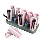 10 pz/set ferri arricciacapelli rotolo elettrico tubo per capelli rullo riscaldato bastone per capelli ricci