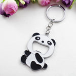 2 PCS Cartoon Animal Shape Beer Bottle Opening Tool Opener Ciondolo portachiavi Panda, Animal Shape Beer Bottle Opening