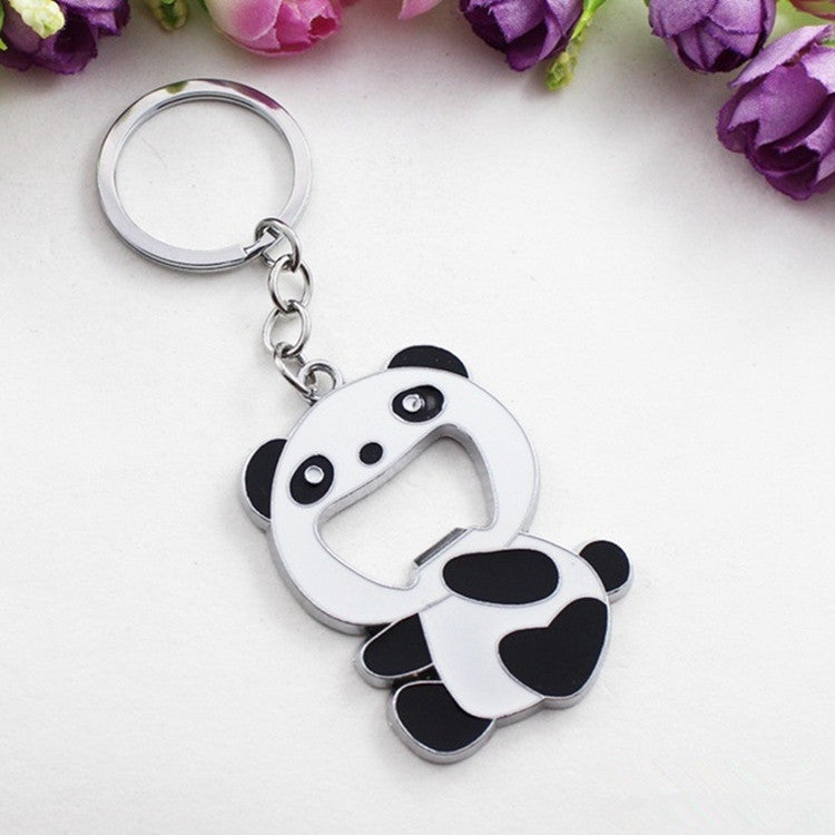 2 PCS Cartoon Animal Shape Beer Bottle Opening Tool Opener Ciondolo portachiavi Panda, Animal Shape Beer Bottle Opening