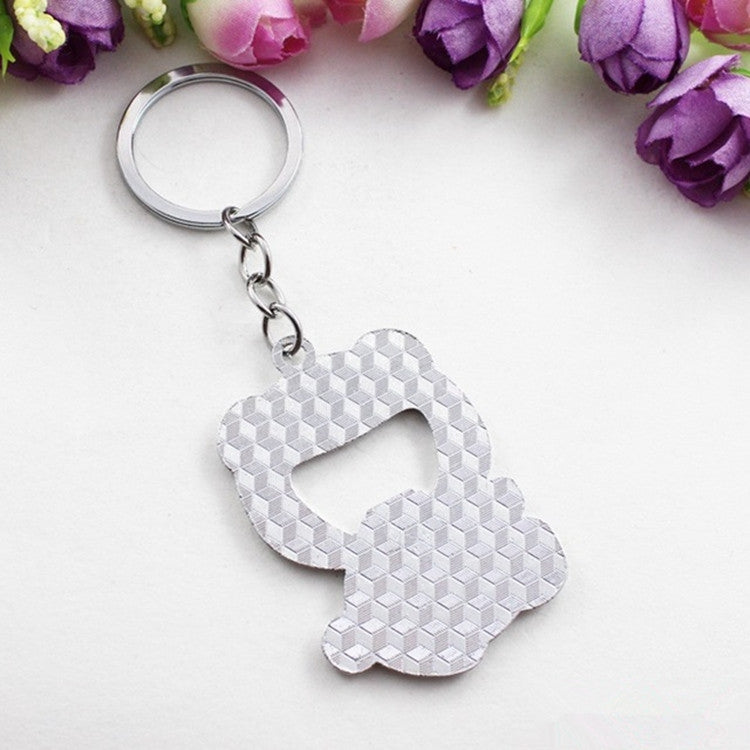 2 PCS Cartoon Animal Shape Beer Bottle Opening Tool Opener Ciondolo portachiavi Panda, Animal Shape Beer Bottle Opening
