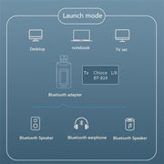 Adattatore Bluetooth 5.0 2 in 1 con display LCD
