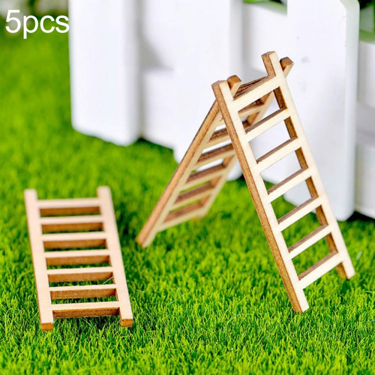10 PCS Simulazione Scaletta Decorazione Scala in legno Corridoio Micro Paesaggio Succulente Decorazioni fai da te in vaso, Simulation Ladder Decorations