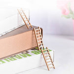 10 PCS Simulazione Scaletta Decorazione Scala in legno Corridoio Micro Paesaggio Succulente Decorazioni fai da te in vaso, Simulation Ladder Decorations