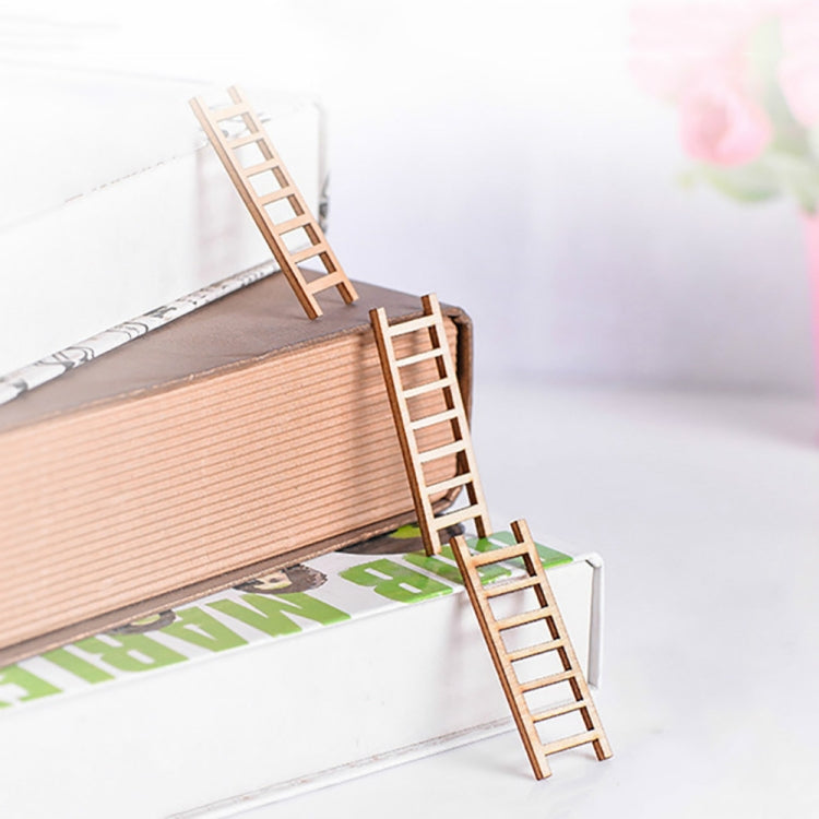 10 PCS Simulazione Scaletta Decorazione Scala in legno Corridoio Micro Paesaggio Succulente Decorazioni fai da te in vaso, Simulation Ladder Decorations