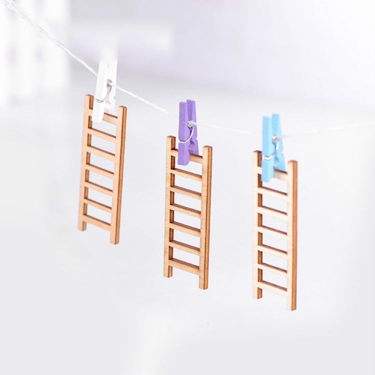 10 PCS Simulazione Scaletta Decorazione Scala in legno Corridoio Micro Paesaggio Succulente Decorazioni fai da te in vaso, Simulation Ladder Decorations