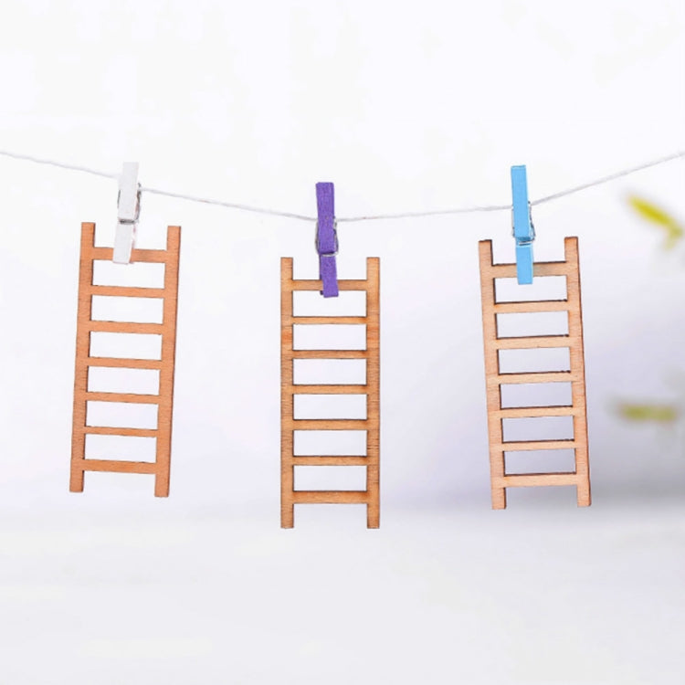 10 PCS Simulazione Scaletta Decorazione Scala in legno Corridoio Micro Paesaggio Succulente Decorazioni fai da te in vaso, Simulation Ladder Decorations